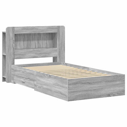 Telaio del letto con storage Sonoma grigio 80 x 200 cm | homemem39