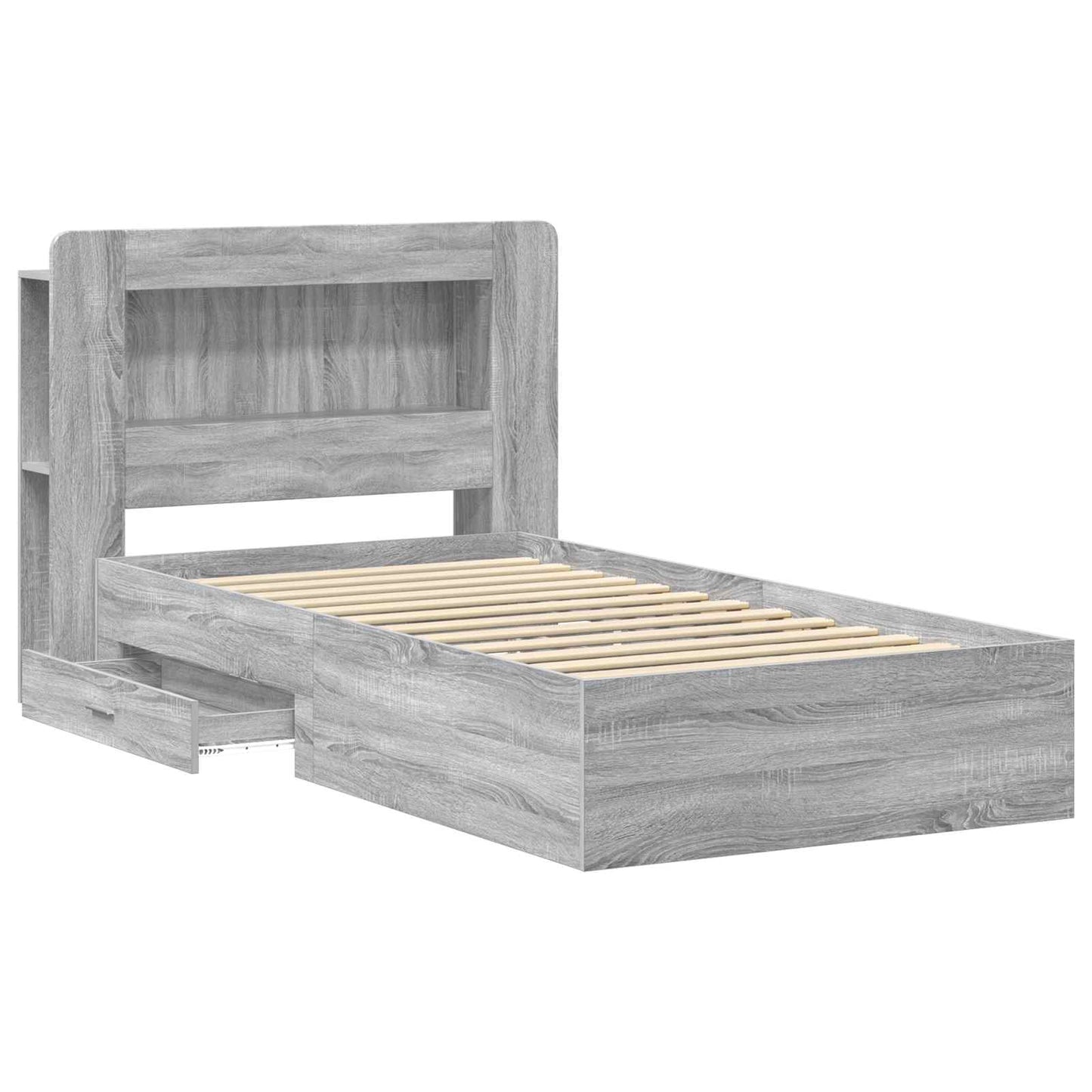 Telaio del letto con storage Sonoma grigio 80 x 200 cm | homemem39