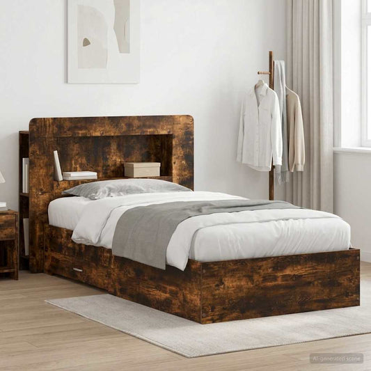 Telaio del letto con storage Rovere Fumo 80 x 200 cm | homemem39