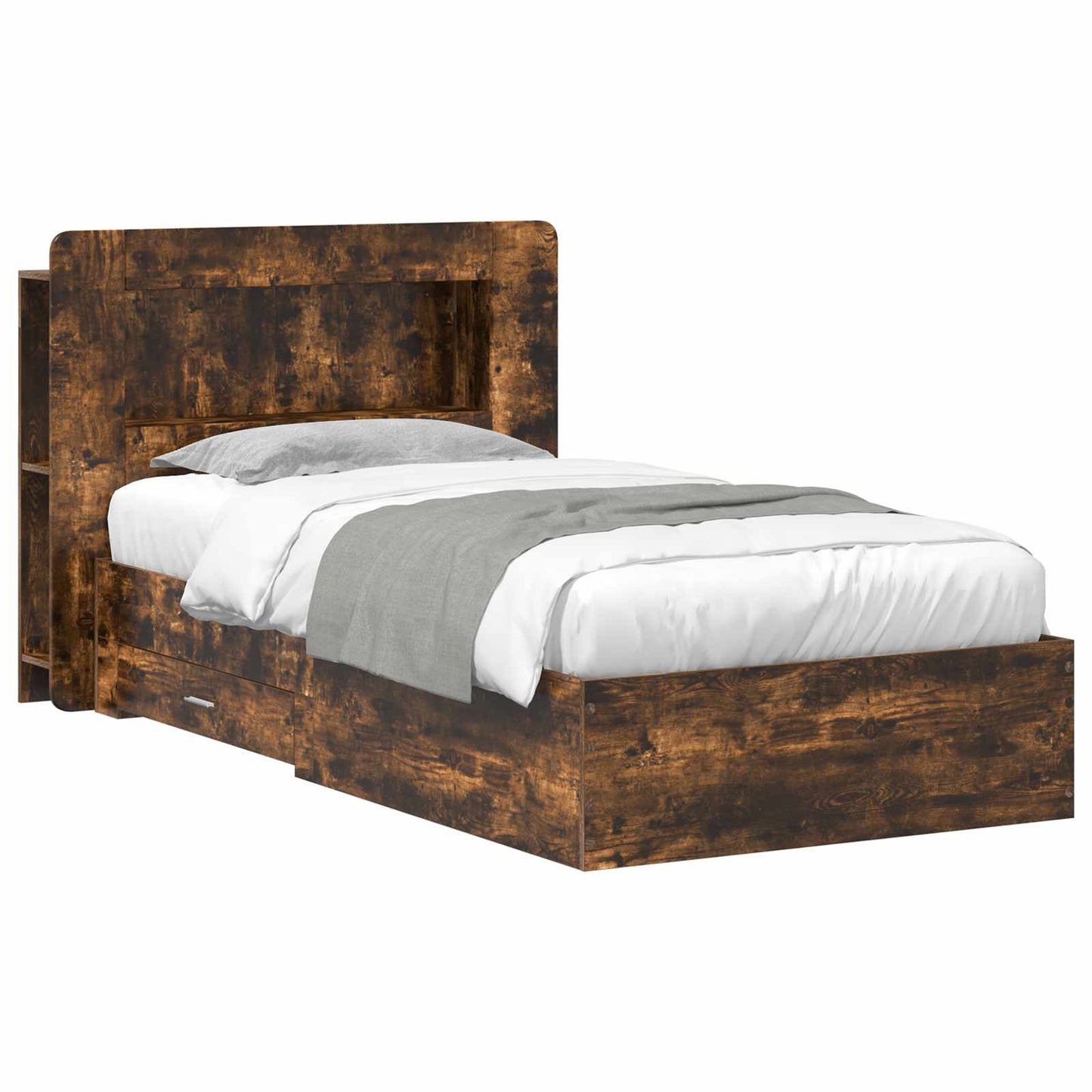 Telaio del letto con storage Rovere Fumo 80 x 200 cm | homemem39