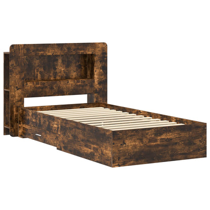 Telaio del letto con storage Rovere Fumo 80 x 200 cm | homemem39
