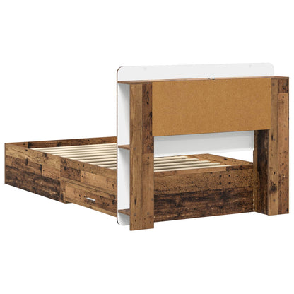 Telaio del letto con storage Legno antico 90 x 190 cm