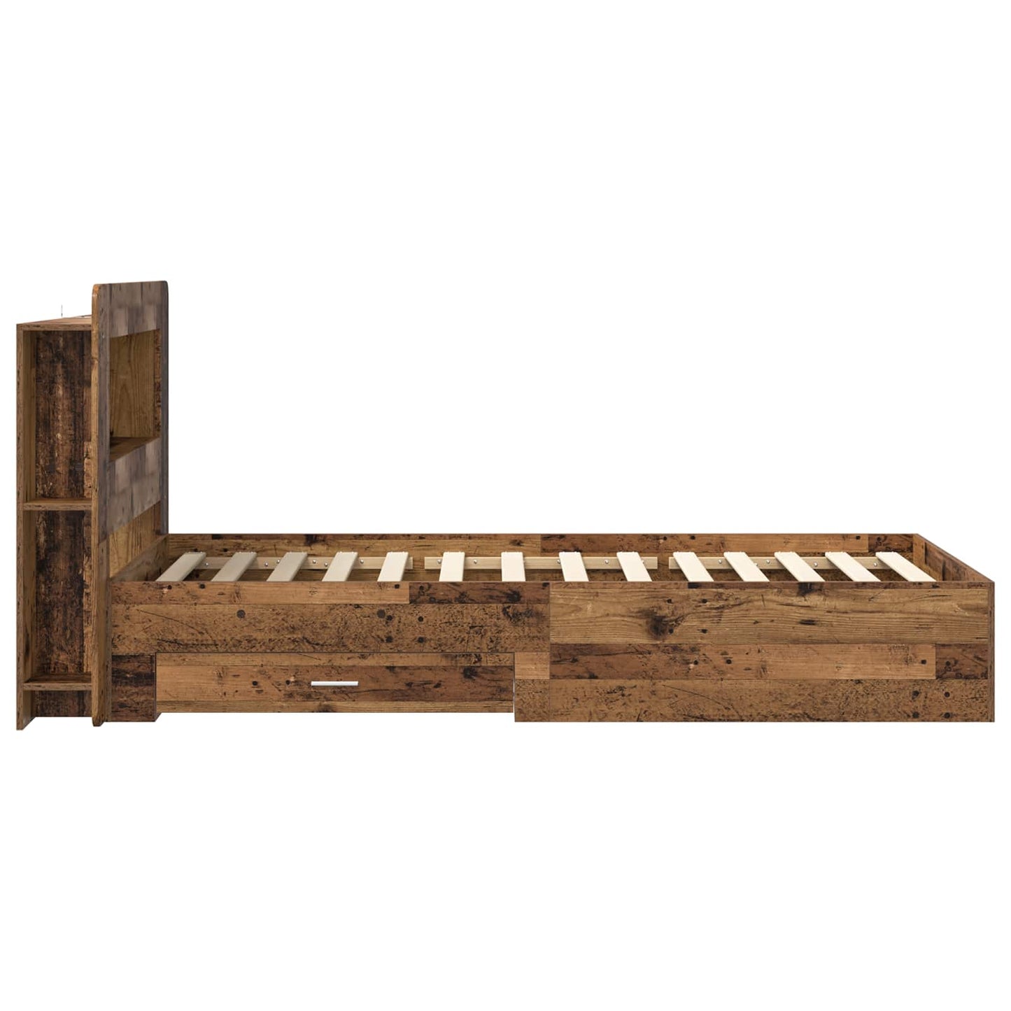 Telaio del letto con storage Legno antico 90 x 190 cm