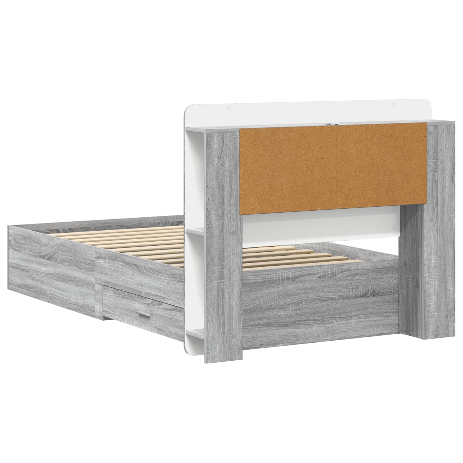 Telaio del letto con storage Sonoma grigio 100 x 200 cm | homemem39
