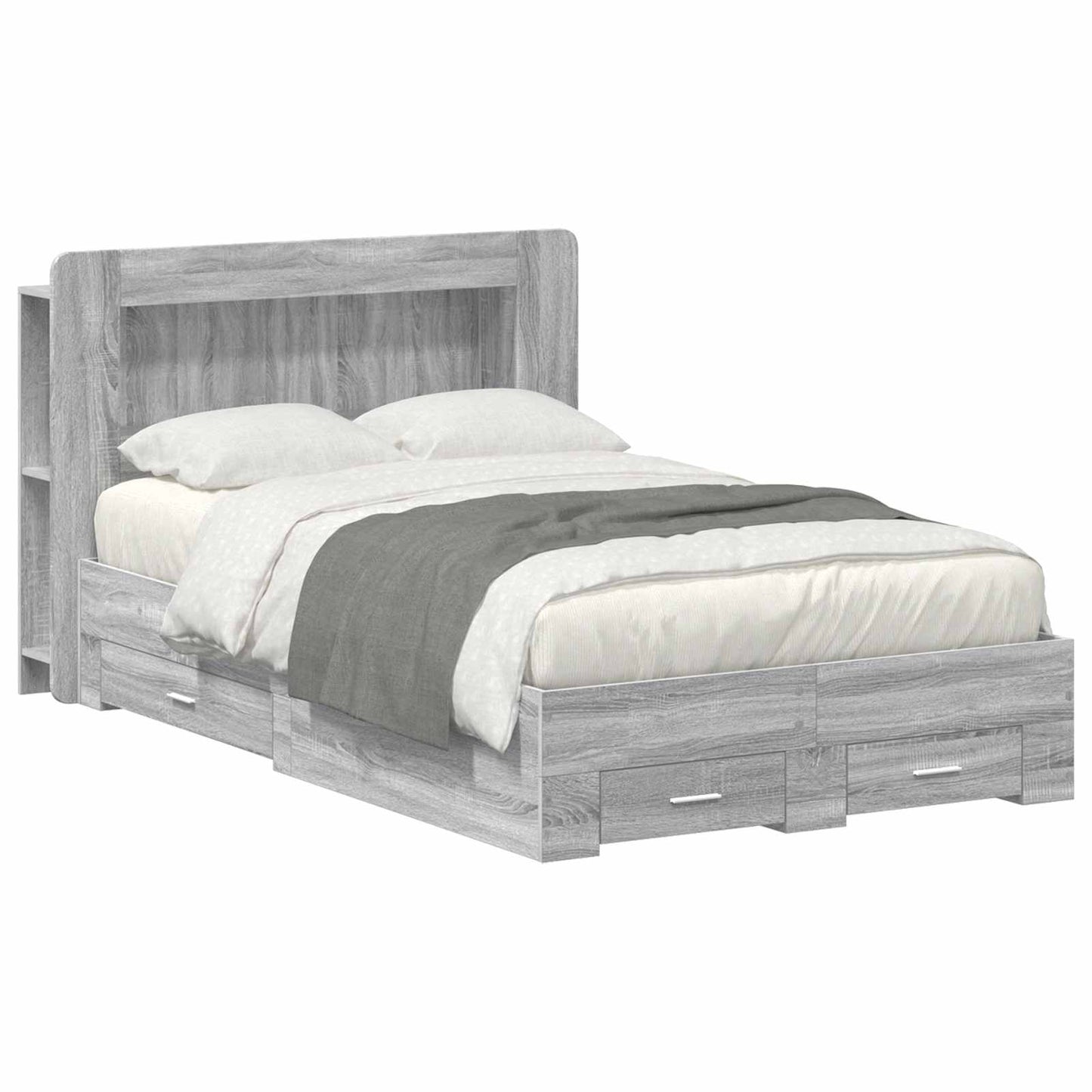 Telaio del letto con storage Sonoma grigio 120 x 190 cm | homemem39