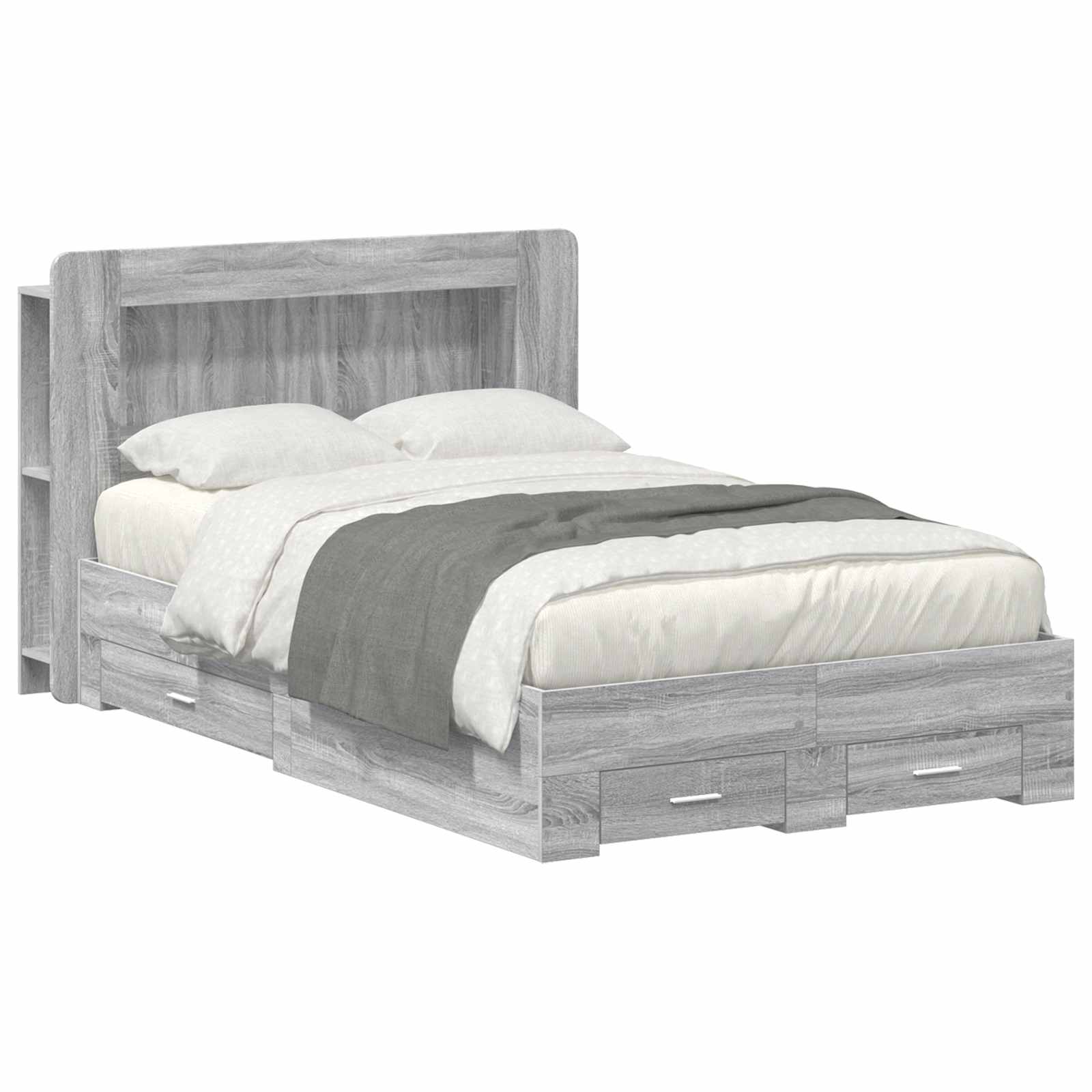 Telaio del letto con storage Sonoma grigio 120 x 190 cm | homemem39