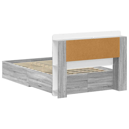 Telaio del letto con storage Sonoma grigio 120 x 190 cm | homemem39