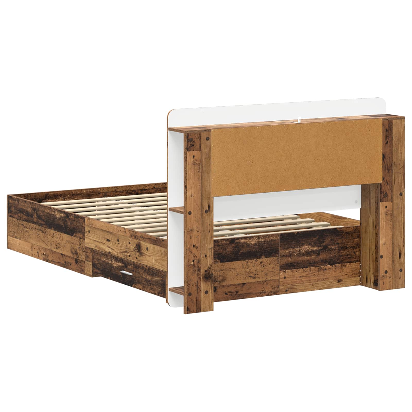 Telaio del letto con storage Legno antico 120 x 190 cm | homemem39