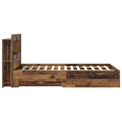Telaio del letto con storage Legno antico 120 x 190 cm | homemem39