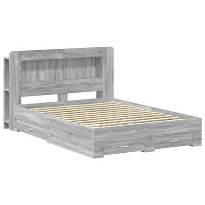 Telaio del letto con storage Sonoma grigio 140 x 200 cm