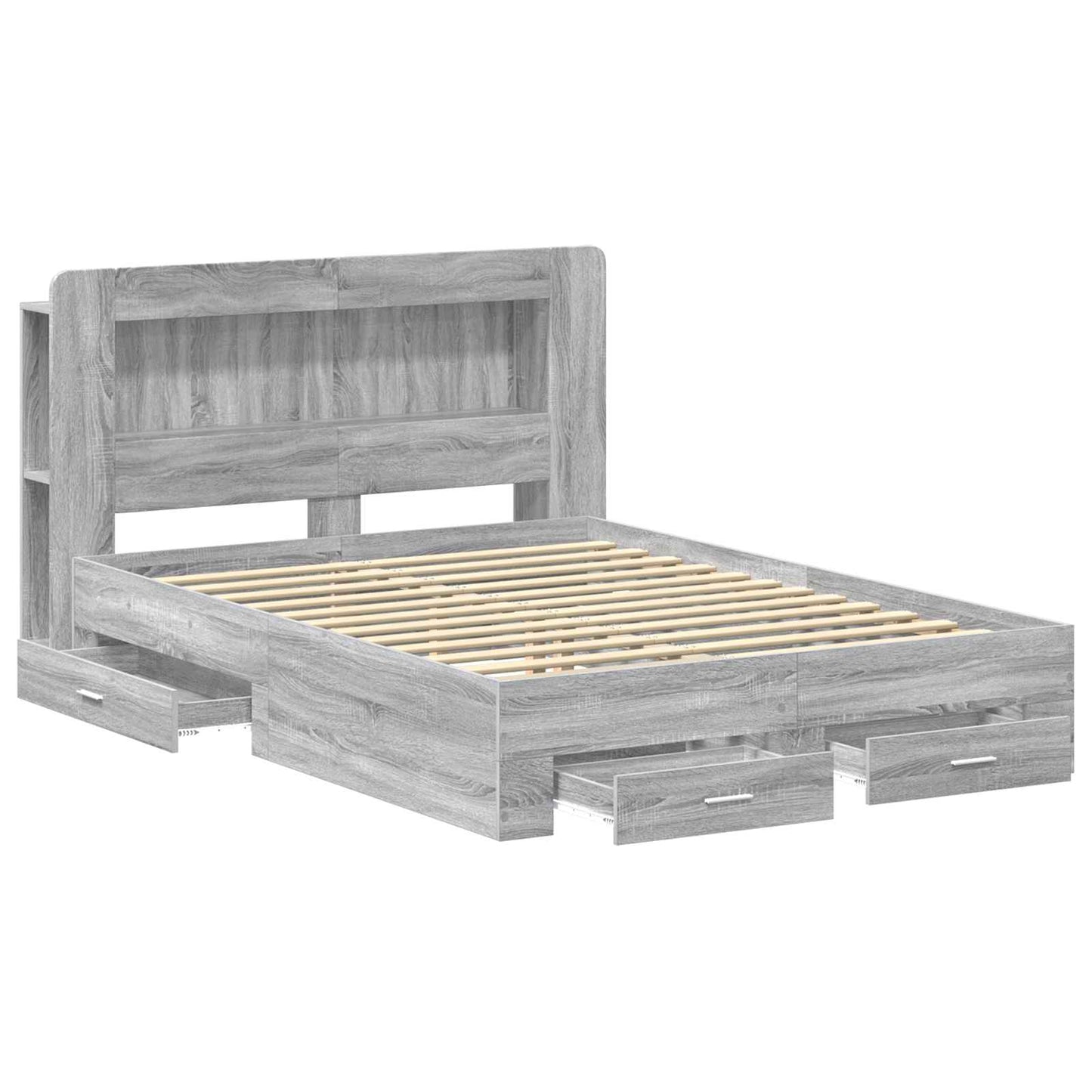 Telaio del letto con storage Sonoma grigio 140 x 200 cm | homemem39