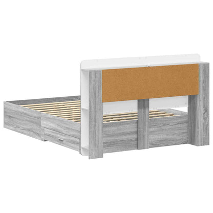 Telaio del letto con storage Sonoma grigio 140 x 200 cm | homemem39