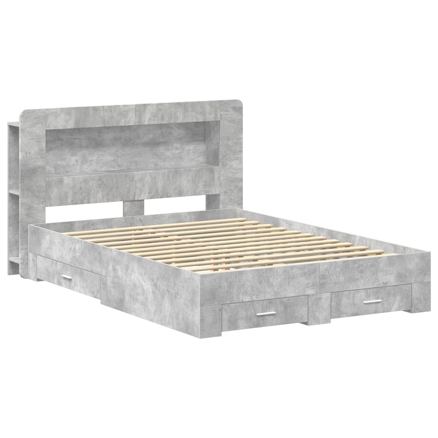 Telaio del letto con storage Grigio Cemento 150 x 200 cm | homemem39