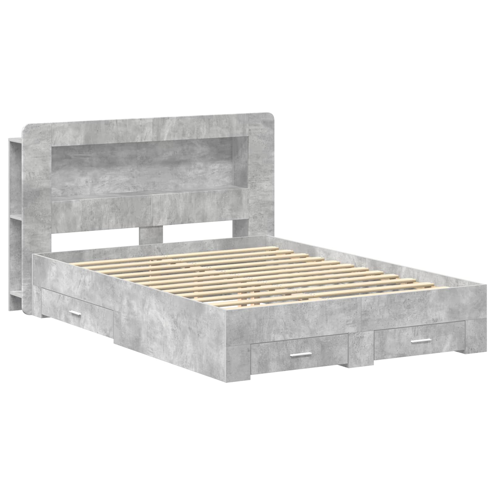 Telaio del letto con storage Grigio Cemento 150 x 200 cm | homemem39