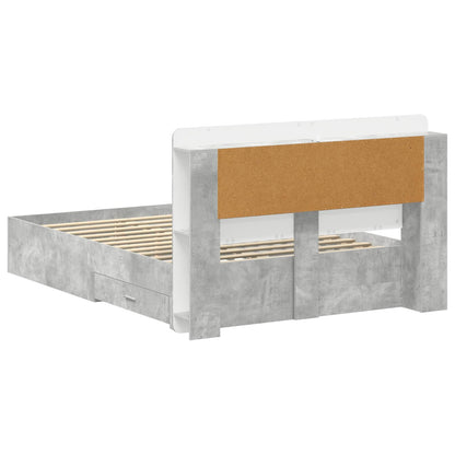 Telaio del letto con storage Grigio Cemento 150 x 200 cm | homemem39