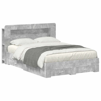 Telaio del letto con storage Grigio Cemento 160 x 200 cm | homemem39