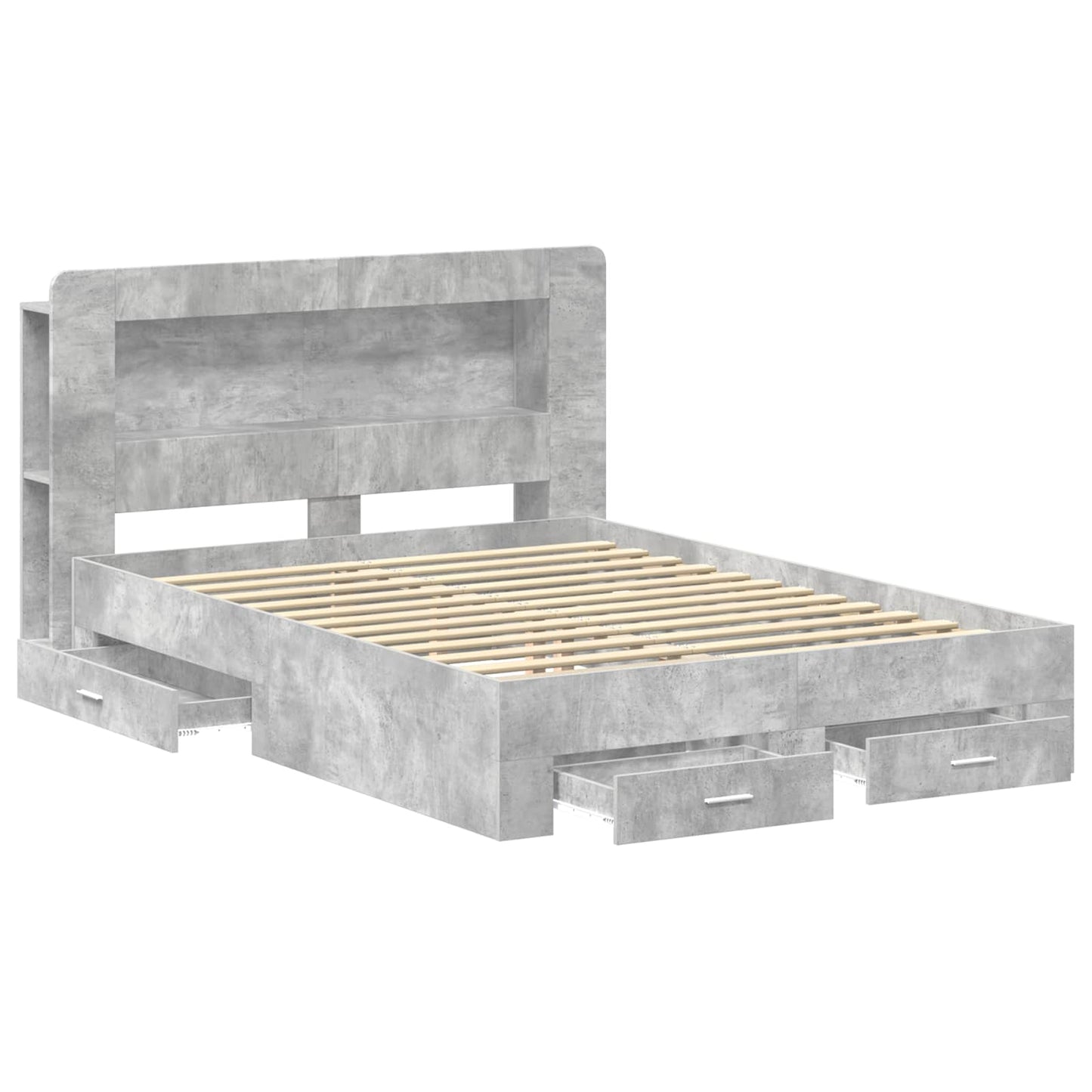 Telaio del letto con storage Grigio Cemento 160 x 200 cm | homemem39