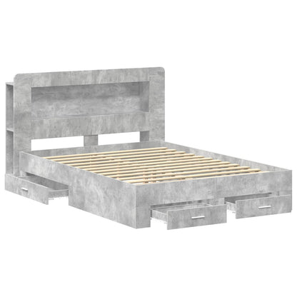 Telaio del letto con storage Grigio Cemento 160 x 200 cm | homemem39