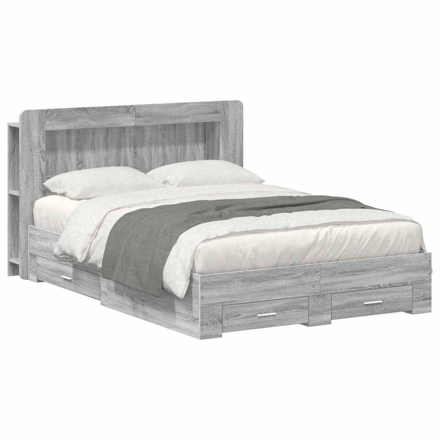 Telaio del letto con storage Sonoma grigio 160 x 200 cm | homemem39