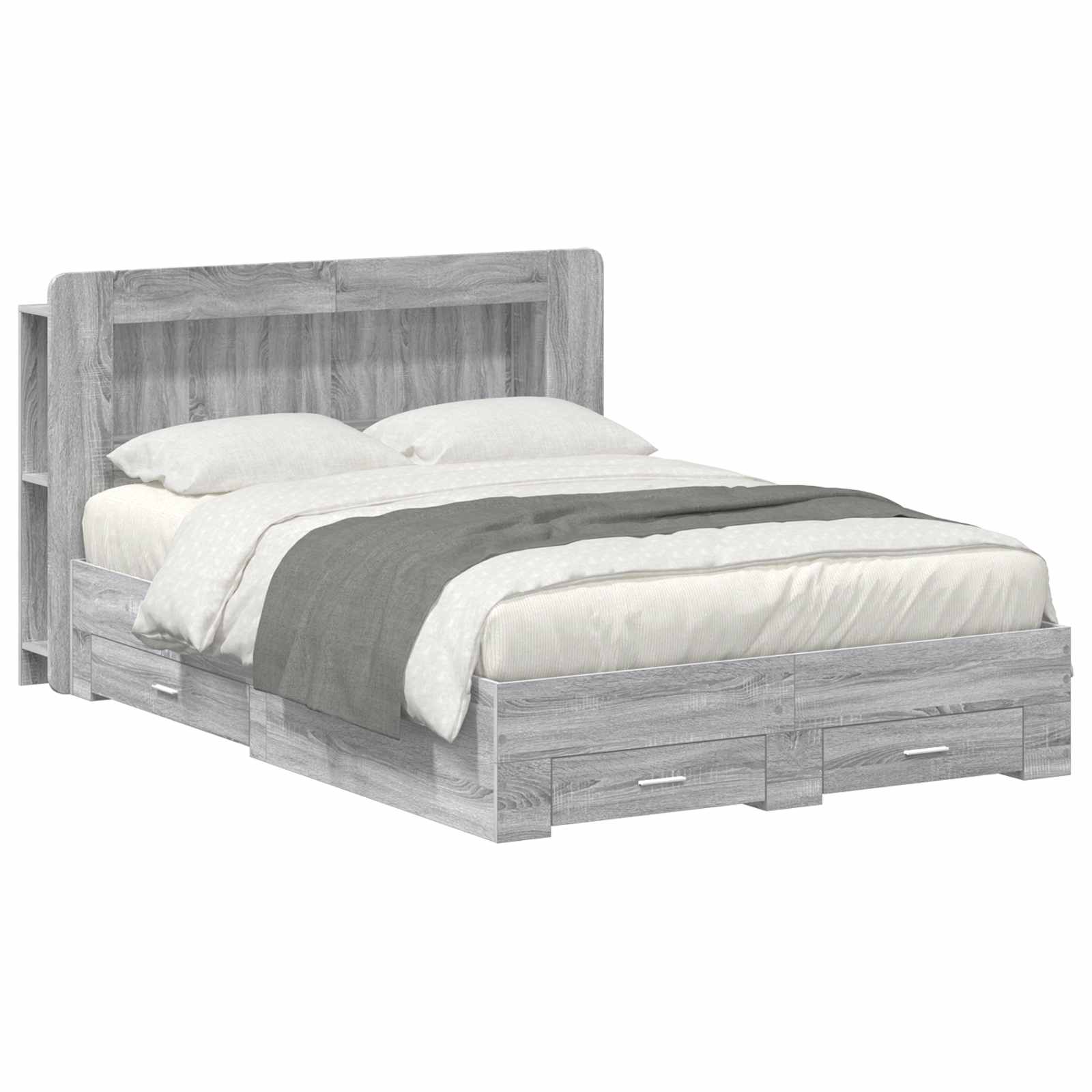 Telaio del letto con storage Sonoma grigio 160 x 200 cm | homemem39