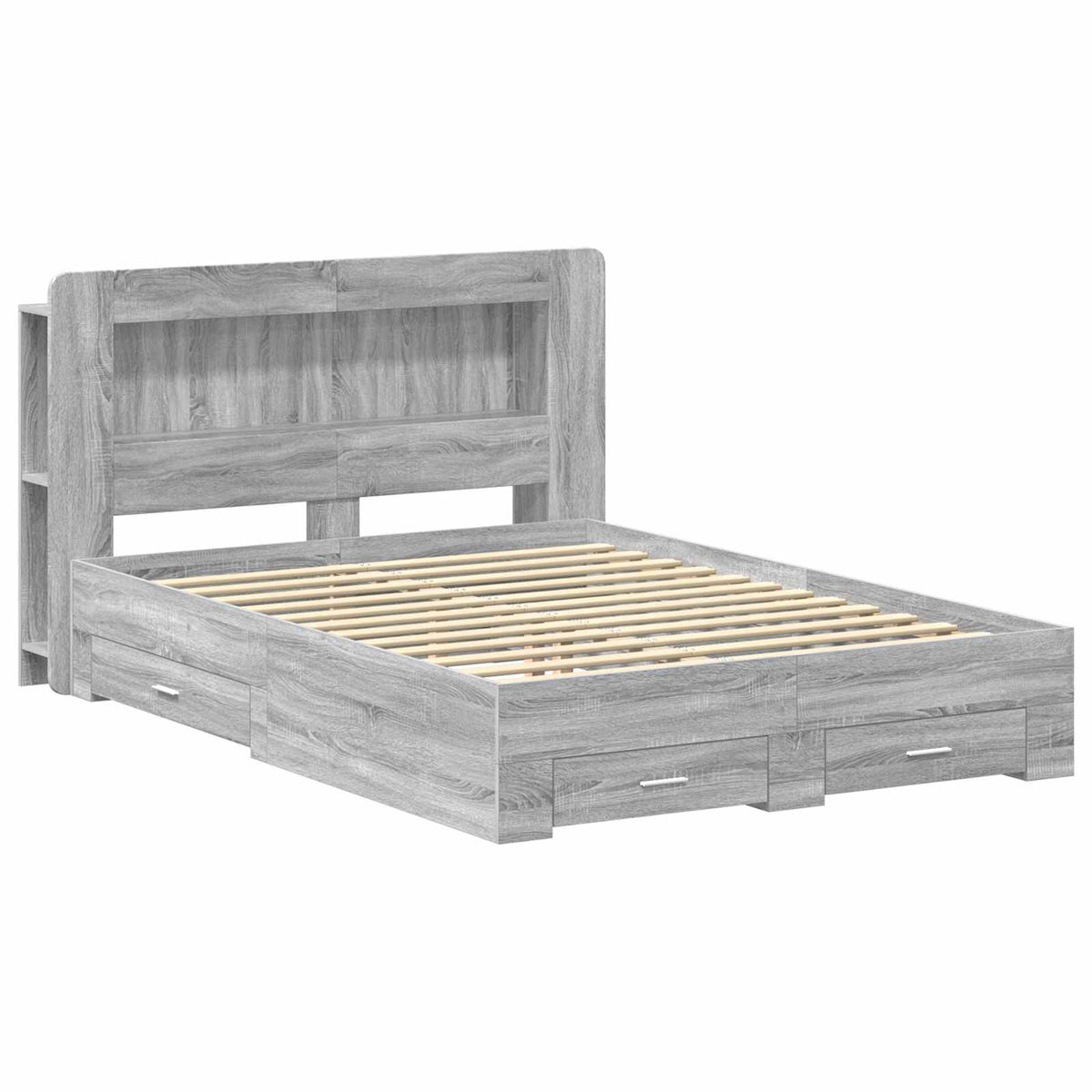 Telaio del letto con storage Sonoma grigio 160 x 200 cm