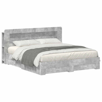 Telaio del letto con storage Grigio Cemento 200 x 200 cm | homemem39