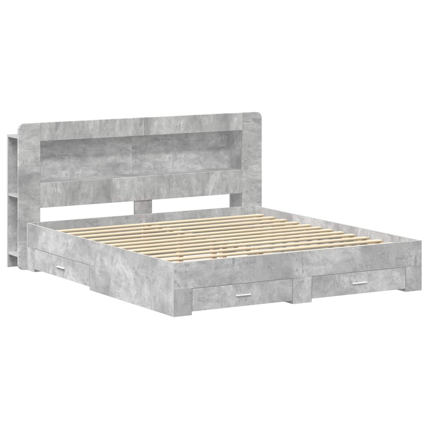 Telaio del letto con storage Grigio Cemento 200 x 200 cm | homemem39