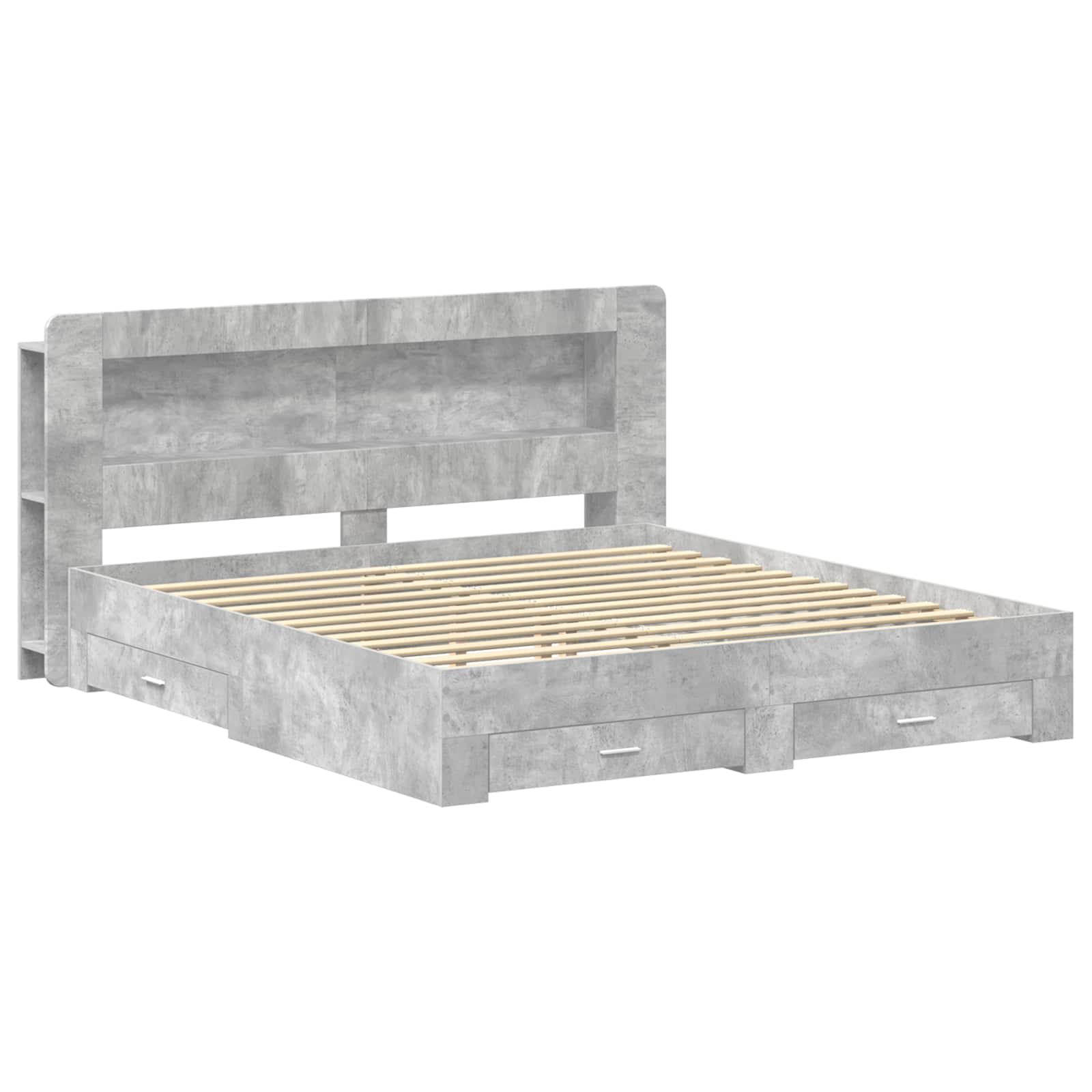 Telaio del letto con storage Grigio Cemento 200 x 200 cm | homemem39