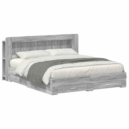 Telaio del letto con storage Sonoma grigio 200 x 200 cm | homemem39