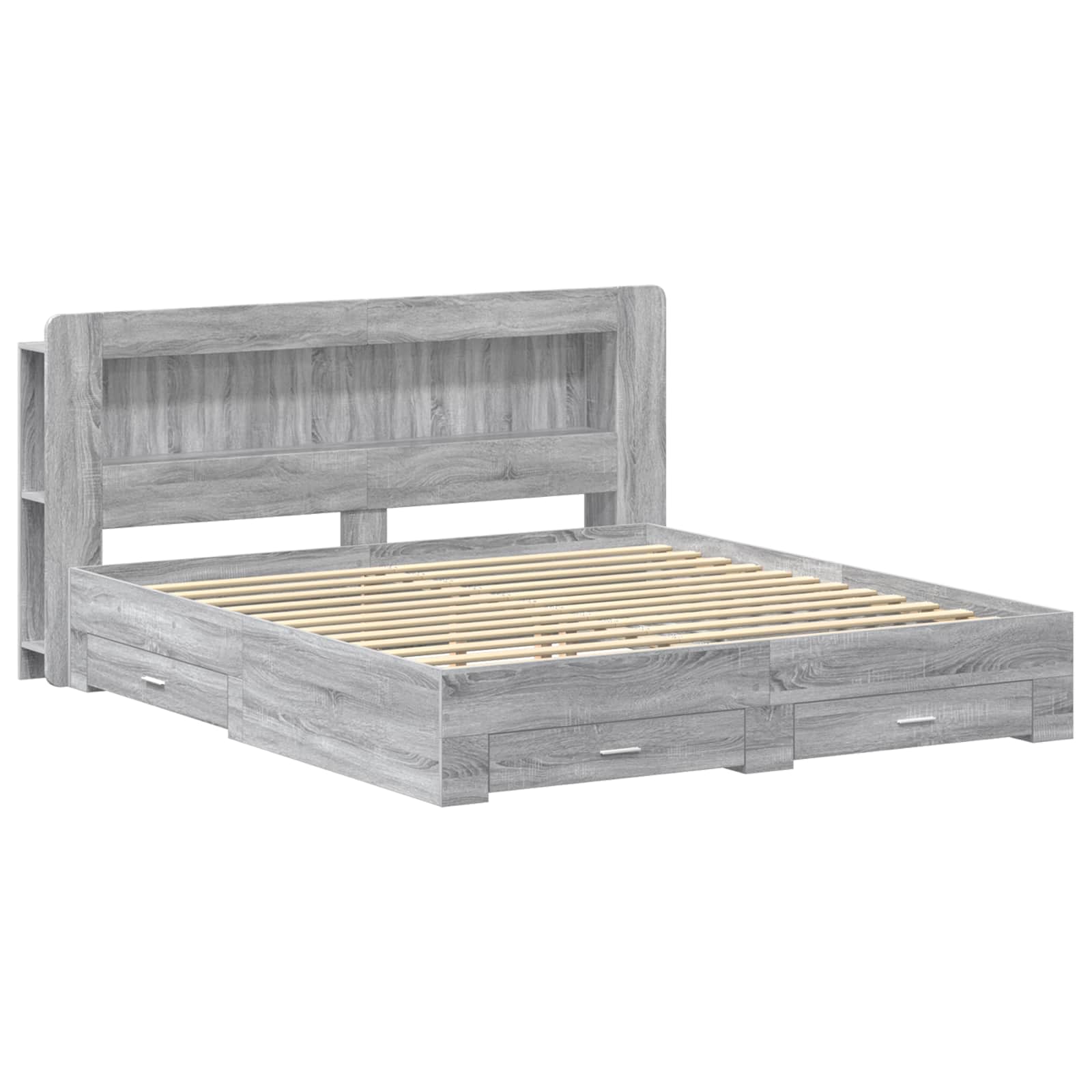 Telaio del letto con storage Sonoma grigio 200 x 200 cm | homemem39
