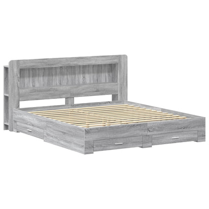 Telaio del letto con storage Sonoma grigio 200 x 200 cm | homemem39