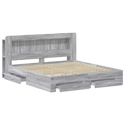 Telaio del letto con storage Sonoma grigio 200 x 200 cm | homemem39