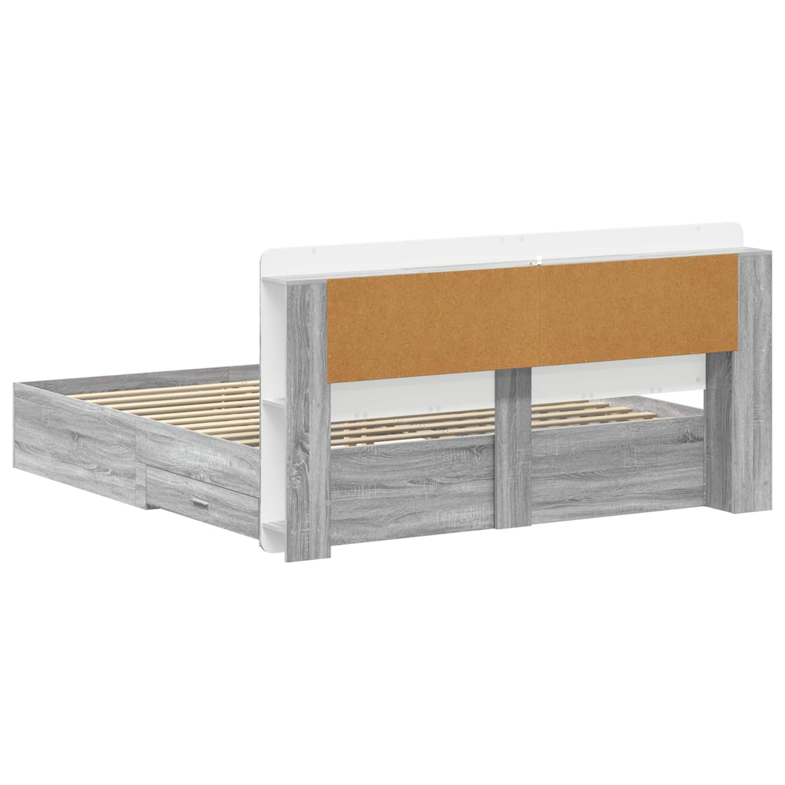 Telaio del letto con storage Sonoma grigio 200 x 200 cm | homemem39