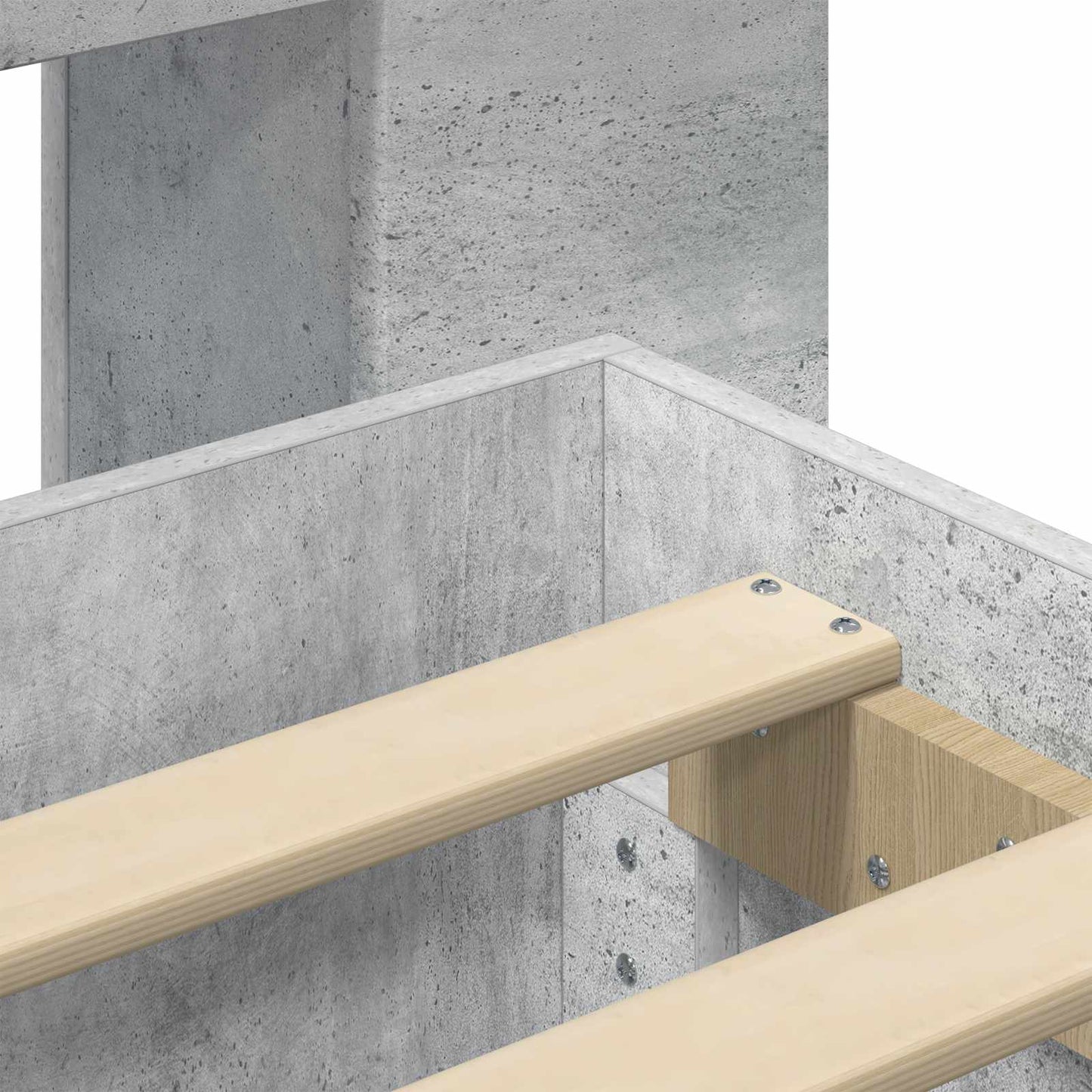 Telaio del letto con storage Grigio Cemento 75 x 190 cm | homemem39