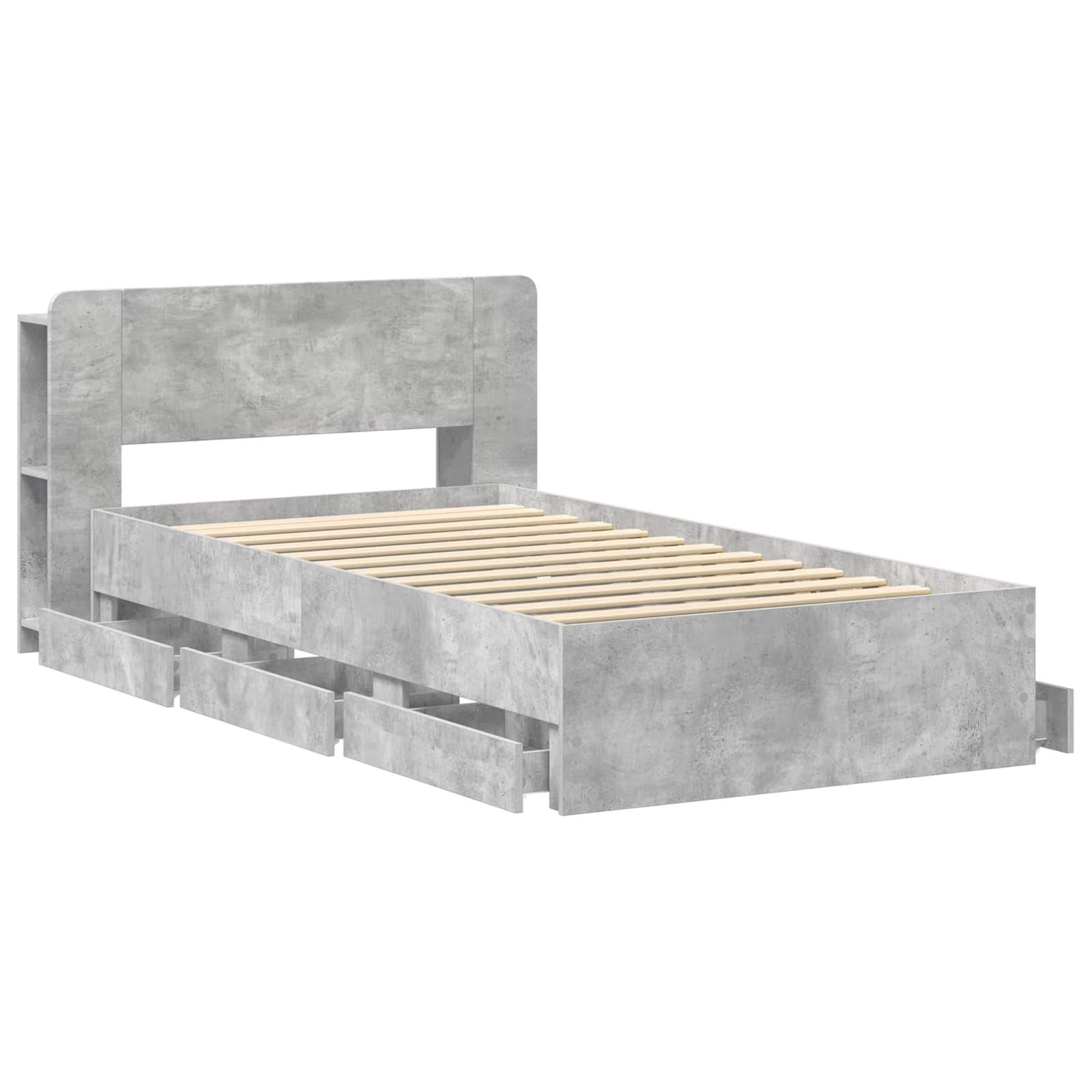 Telaio del letto con storage Grigio Cemento 75 x 190 cm | homemem39