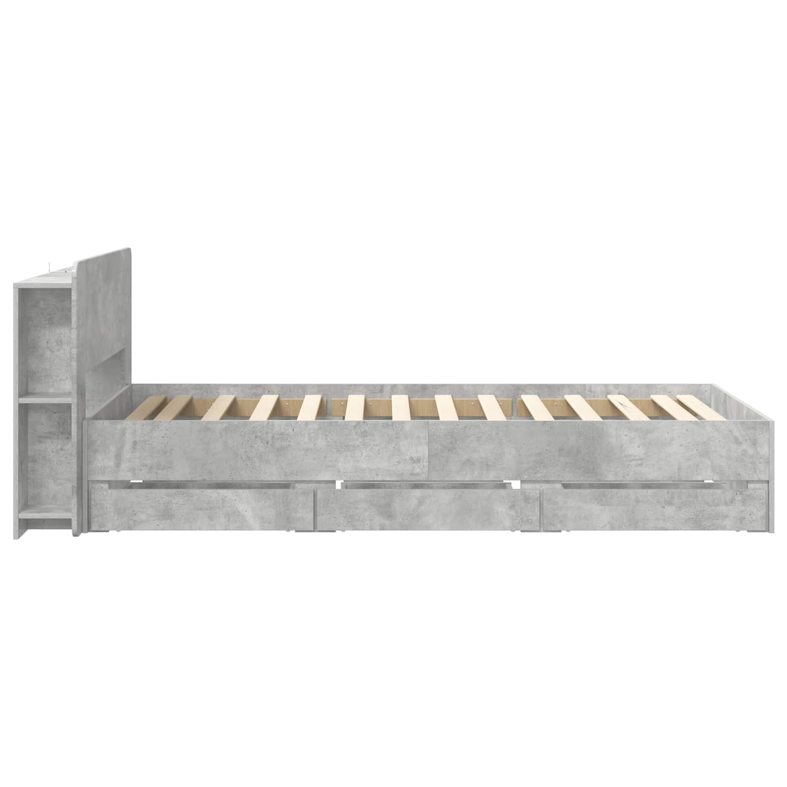 Telaio del letto con storage Grigio Cemento 75 x 190 cm | homemem39