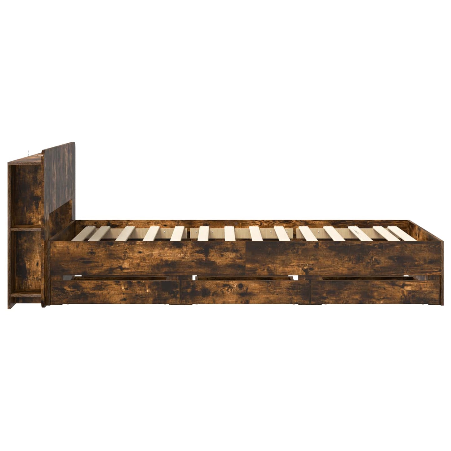 Telaio del letto con storage Rovere Fumo 75 x 190 cm | homemem39