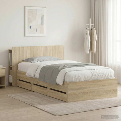Telaio del letto con storage Rovere Sonoma 75 x 190 cm