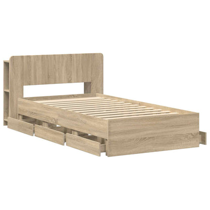 Telaio del letto con storage Rovere Sonoma 75 x 190 cm | homemem39