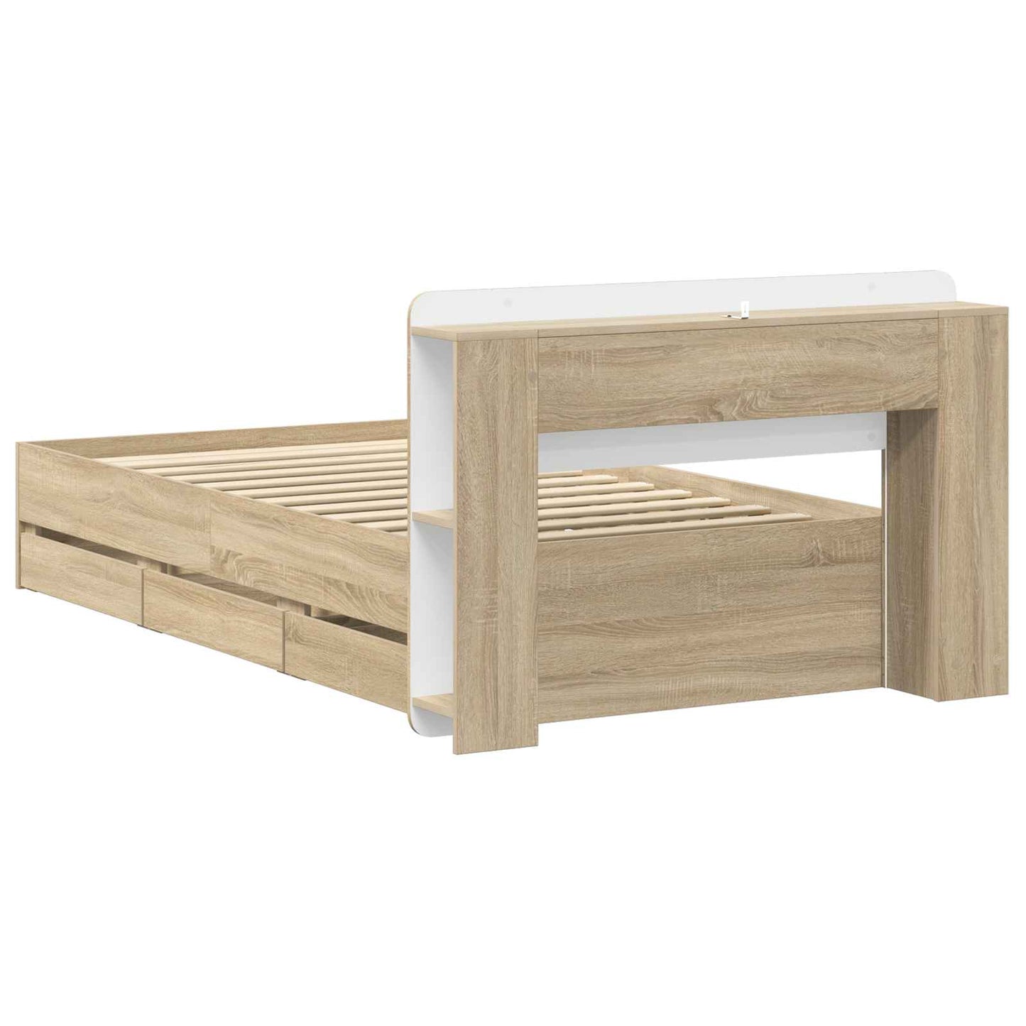 Telaio del letto con storage Rovere Sonoma 75 x 190 cm | homemem39