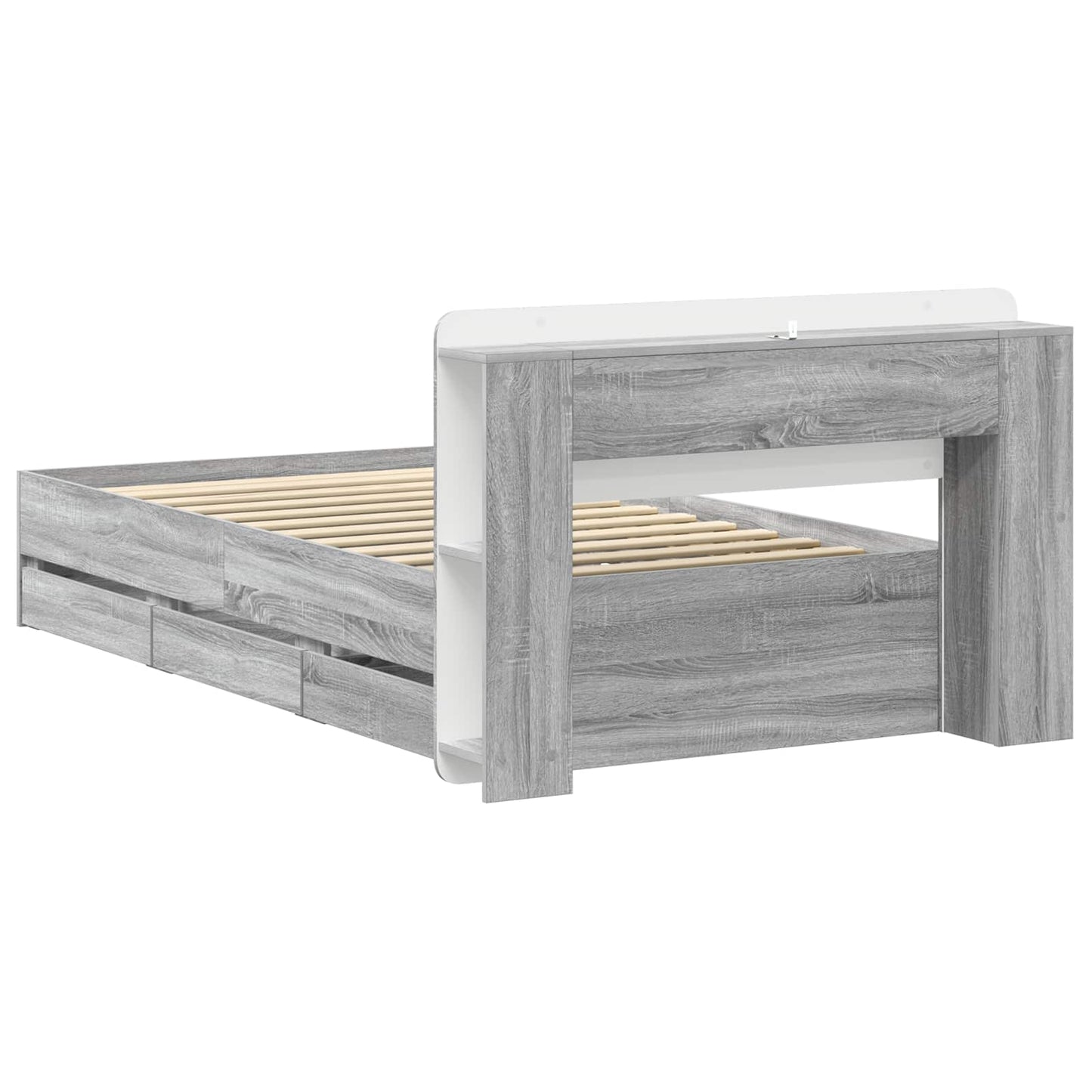 Telaio del letto con storage Sonoma grigio 80 x 200 cm | homemem39