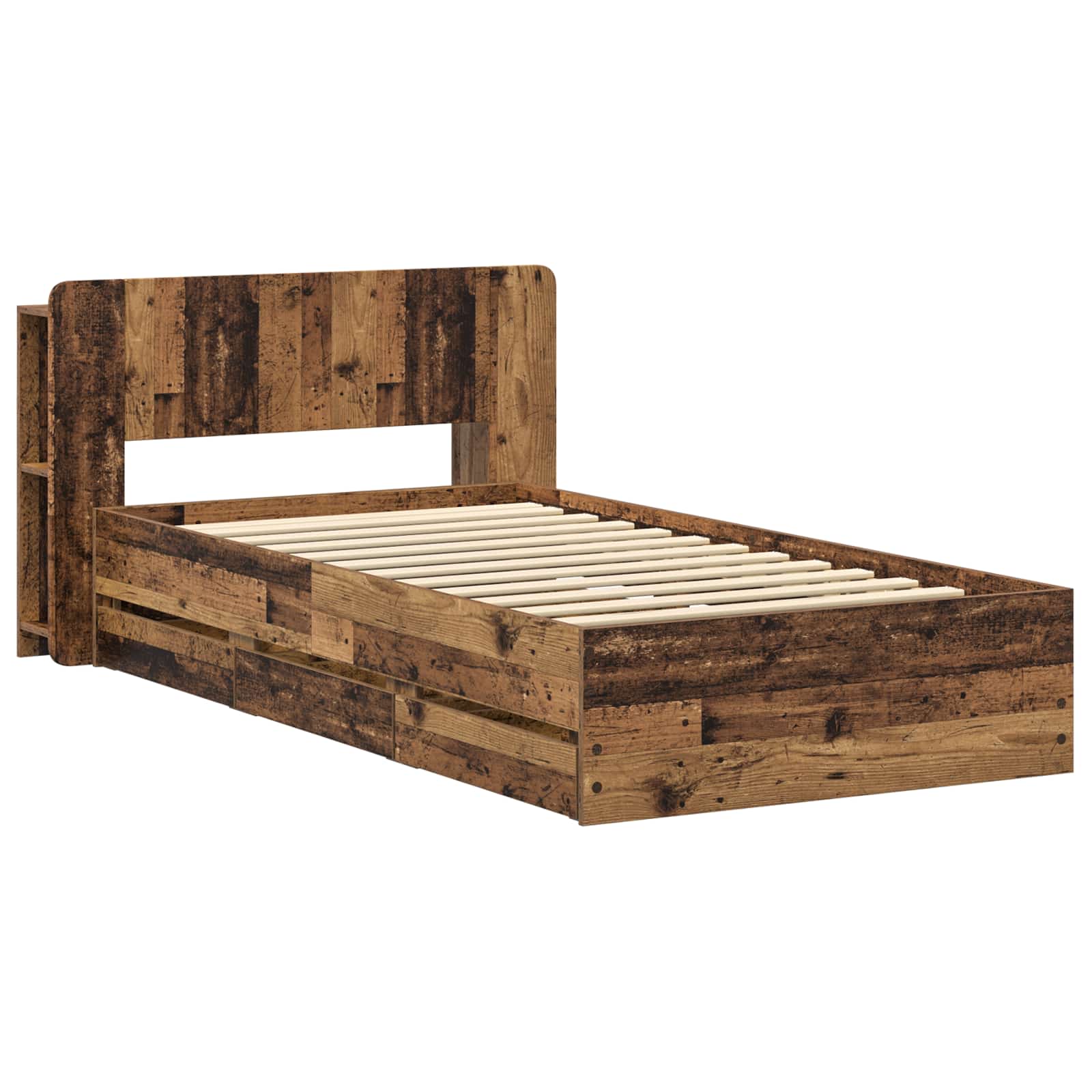 Telaio del letto con storage Legno antico 80 x 200 cm | homemem39