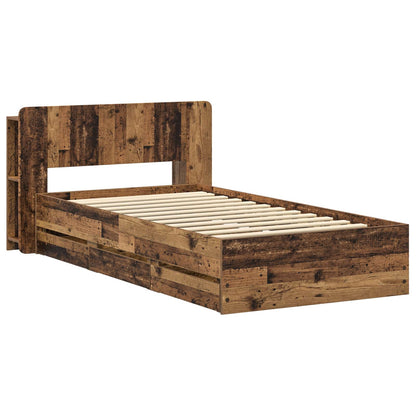 Telaio del letto con storage Legno antico 80 x 200 cm | homemem39