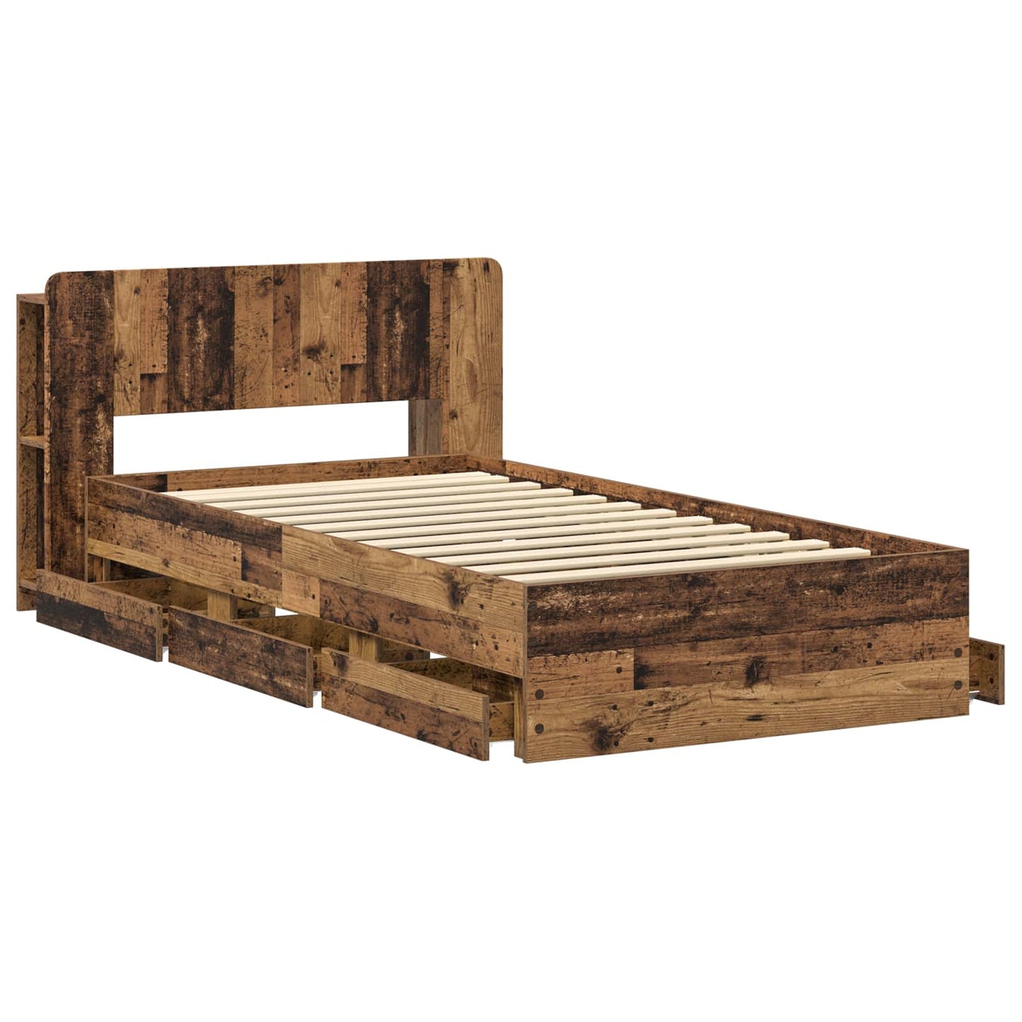 Telaio del letto con storage Legno antico 80 x 200 cm | homemem39