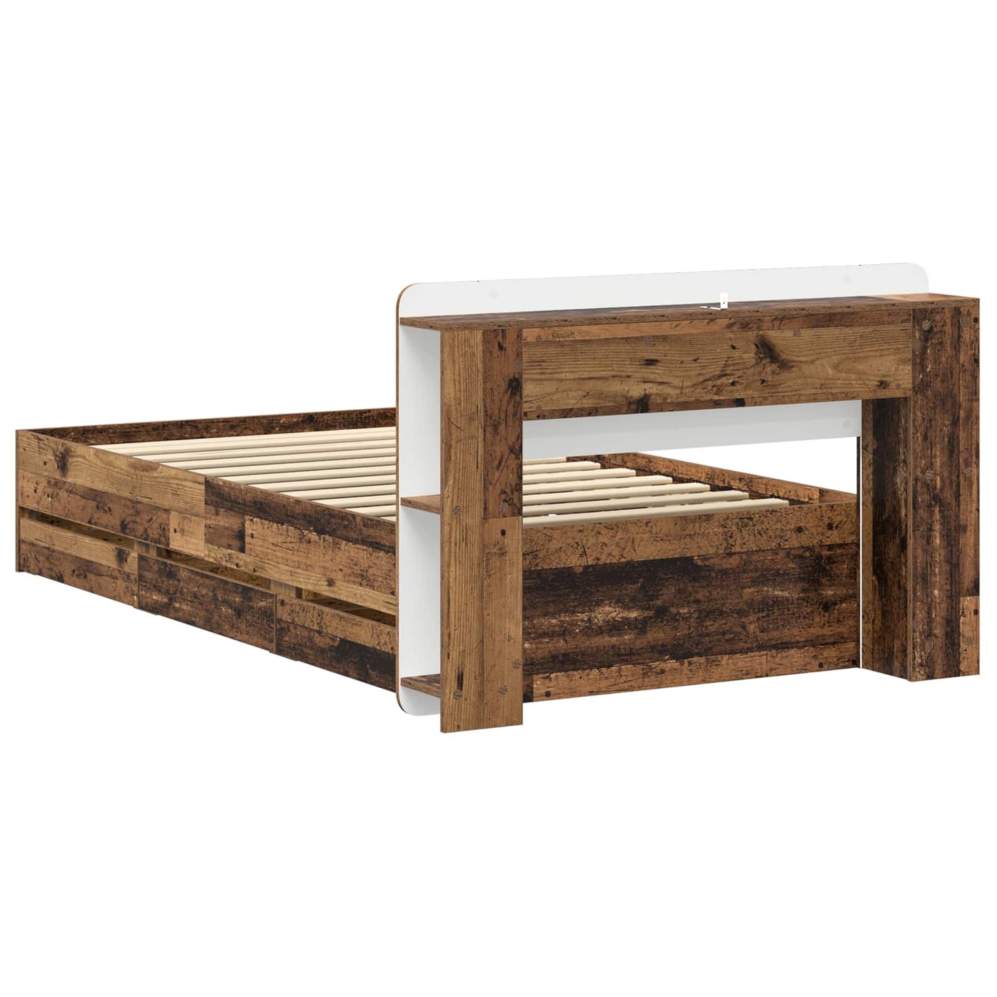 Telaio del letto con storage Legno antico 80 x 200 cm | homemem39