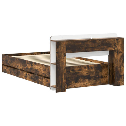 Telaio del letto con storage Rovere Fumo 80 x 200 cm | homemem39