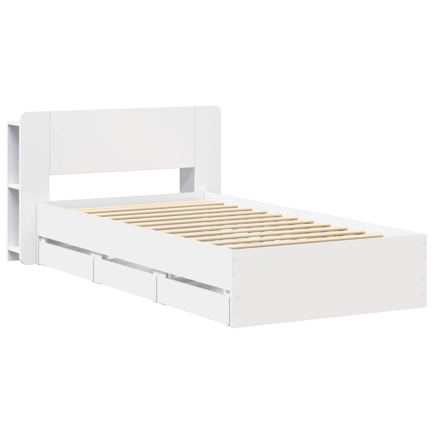 Telaio del letto con storage con testiera Bianco 80 x 200 cm | homemem39