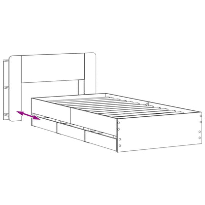 Telaio del letto con storage con testiera Bianco 80 x 200 cm | homemem39