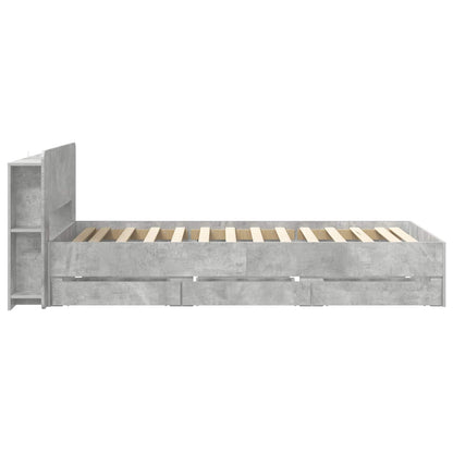 Telaio del letto con storage Grigio Cemento 90 x 190 cm | homemem39