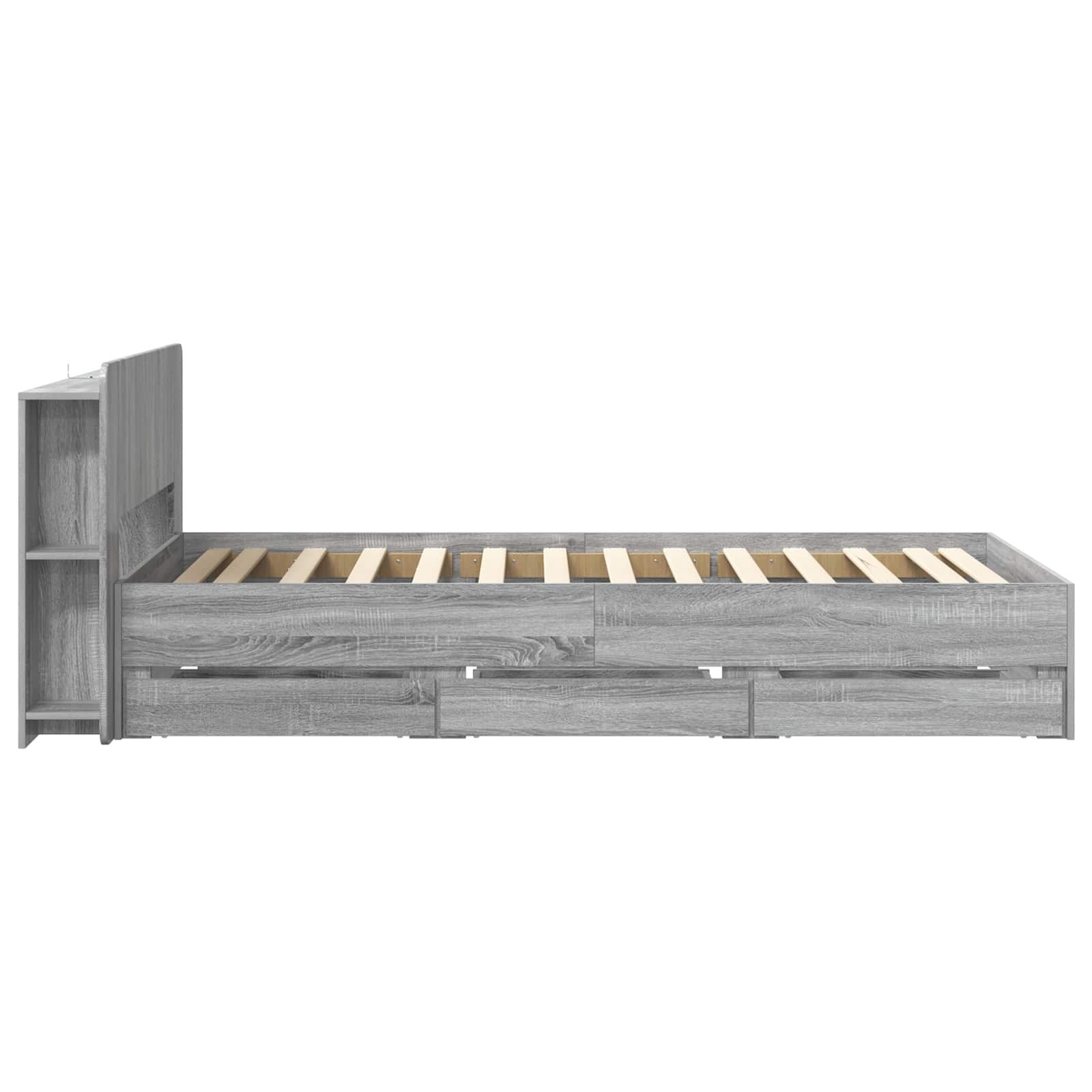 Telaio del letto con storage Sonoma grigio 90 x 190 cm | homemem39